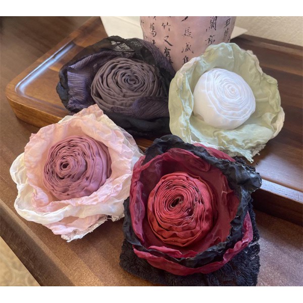 Dried rose fabric rose burned flower handmade DIY ...