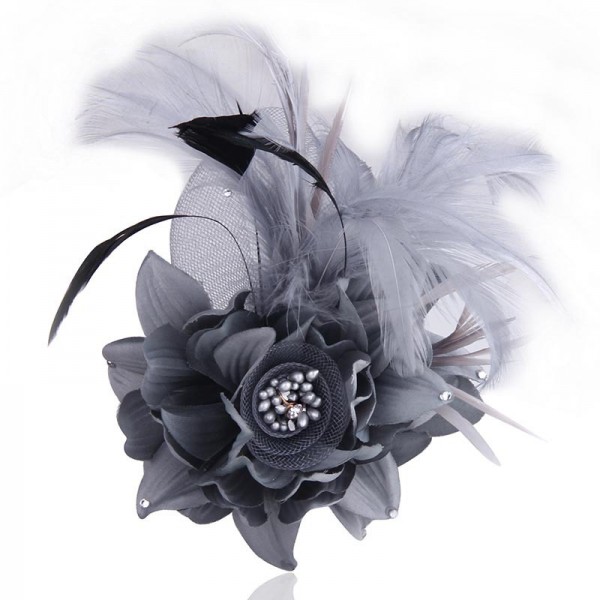 Feather Flower Handmake Brooch 