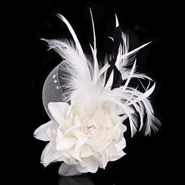 Feather Flower Handmake Brooch 