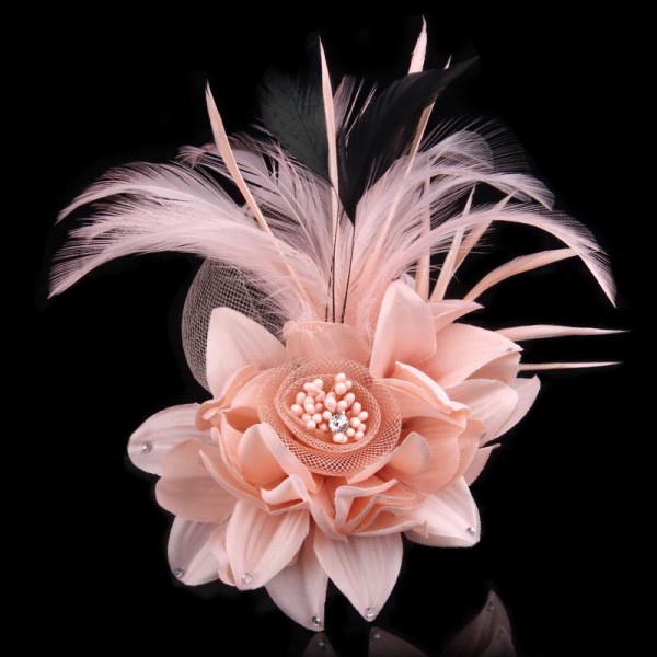 Feather Flower Handmake Brooch 
