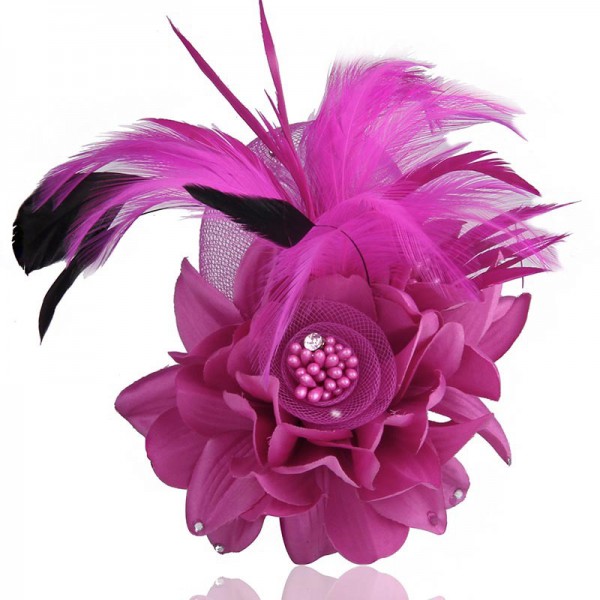 Feather Flower Handmake Brooch 