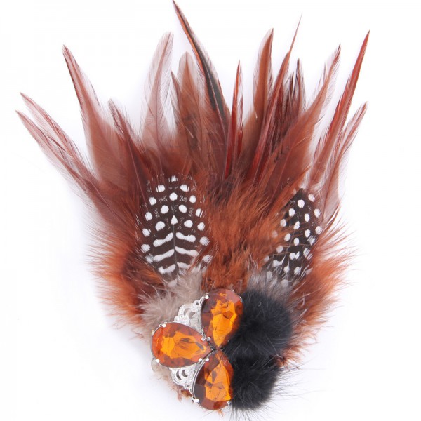 Feather Flower Handmake Brooch 
