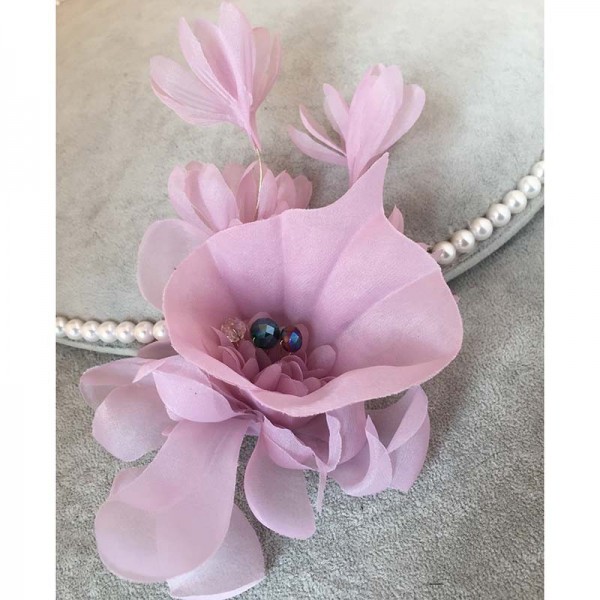 Feather Flower Handmake Brooch 