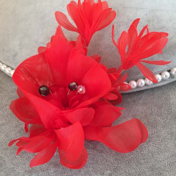 Feather Flower Handmake Brooch 