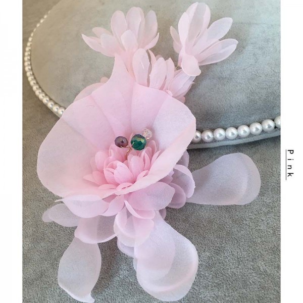 Feather Flower Handmake Brooch 