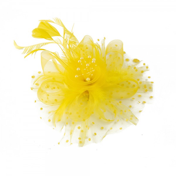 Feather Flower Handmake Brooch 