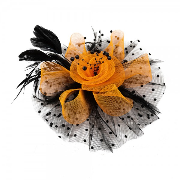 Feather Flower Handmake Brooch 