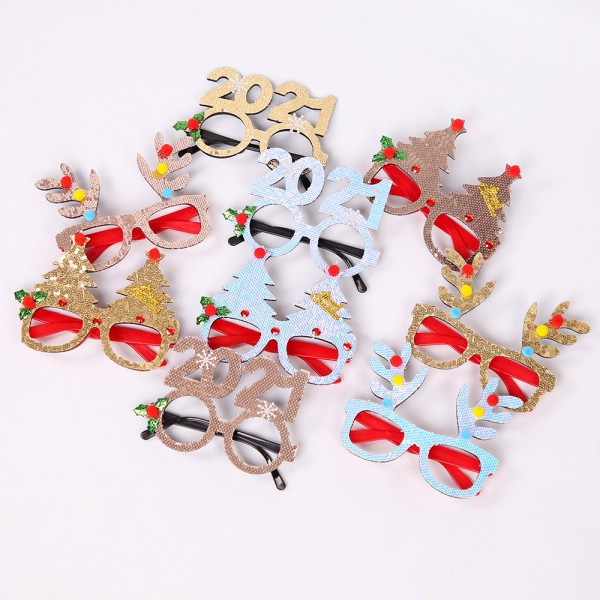 New 2025 Christmas glasses party Party props Glass...