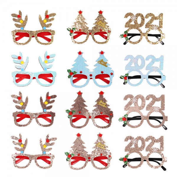 New 2025 Christmas glasses party Party props Glass...