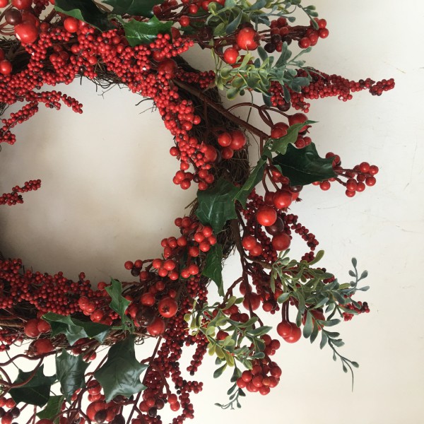 New arrival Christmas wreath Christmas red fruit wreath door decoration simulation wreath & garlands