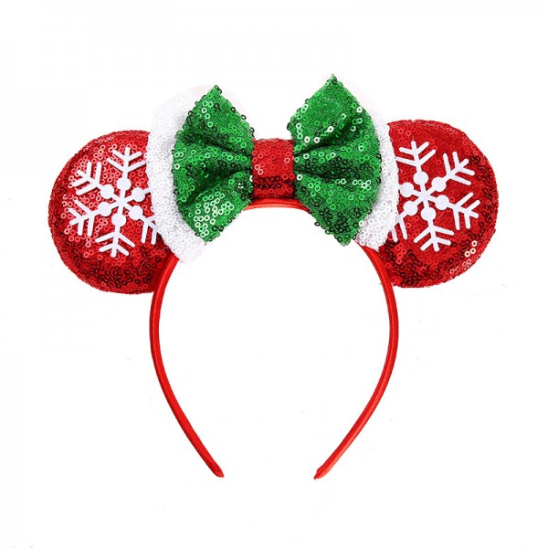 Christmas Mickey hair hoop Holiday pie head hoop s...