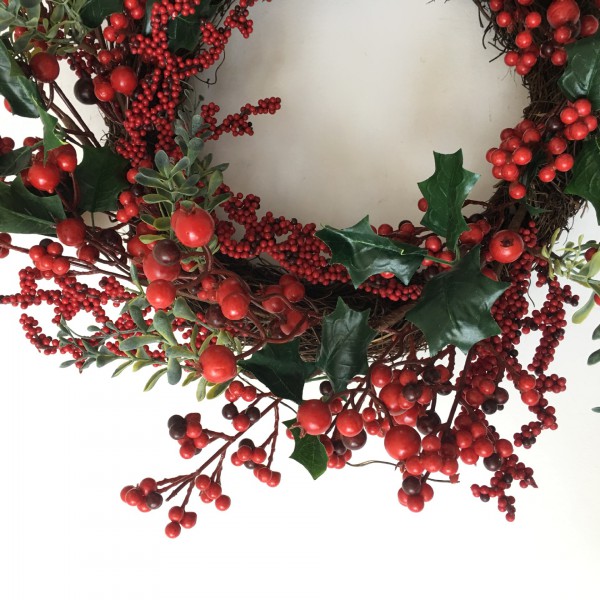New arrival Christmas wreath Christmas red fruit wreath door decoration simulation wreath & garlands