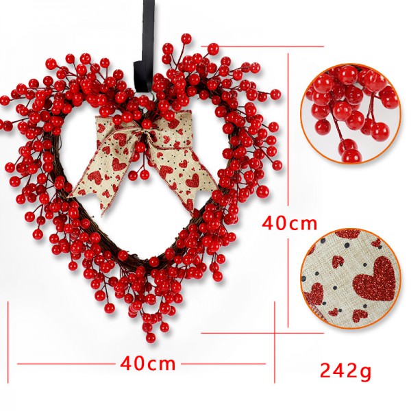New arrival Valentine's Day door decoration simulation wreath & garlands