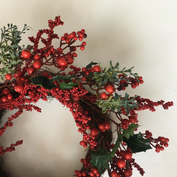 New arrival Christmas wreath Christmas red fruit wreath door decoration simulation wreath & garlands