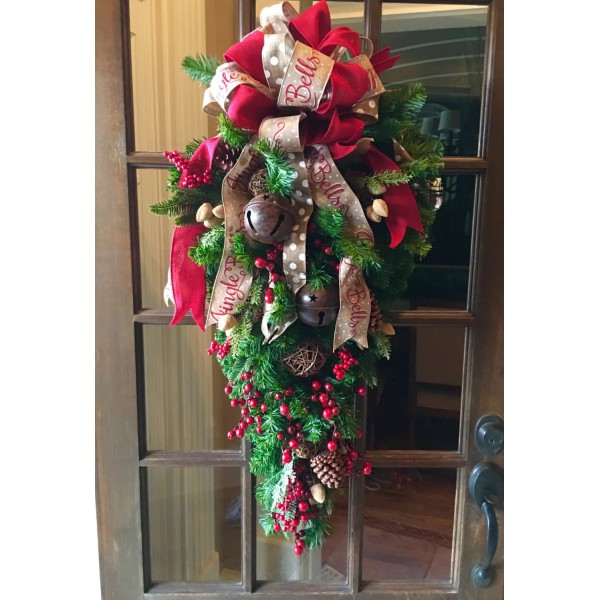 Custom Luxury Candy Cane And Ball Christmas Garlan...