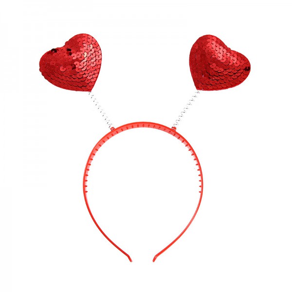 Valentine's Day Red Love hair hoop party sequin he...