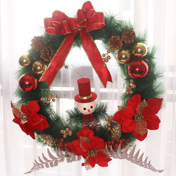 Cheap bell bow Christmas flowers artificial wreath...