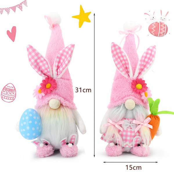 Easter faceless baby egg Pink bunny dwarf doll party decoration props