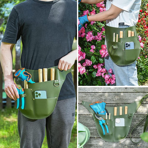 Overseas hot PU leather garden tool cover garden tool belt adjustable forest pliers tool bag