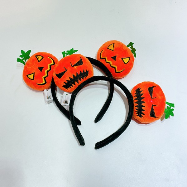 Halloween tiara Glowing pumpkin headband Demon headband Party show props adorn cute funny hair clips
