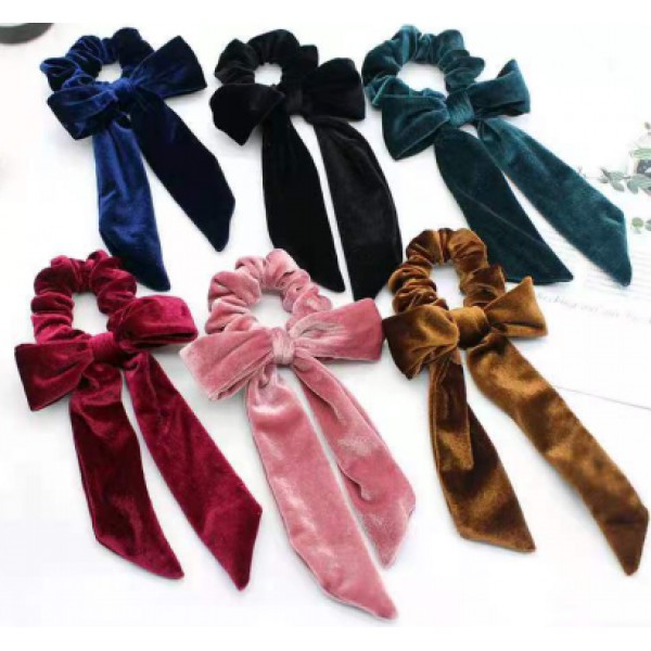 High quality  Women scrunchie Butterfly-knot Hair ...
