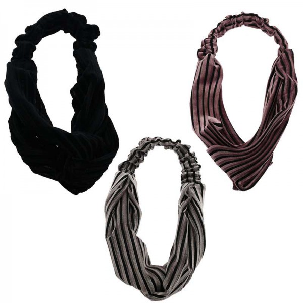 Classic Elastic Head Bands Striped Headband for Make Up and Hair Accessories for Women 