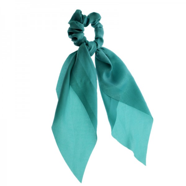 Solid Color Hair Ribbon Scrunchies Girl Elastic Chiffon Long Ponytail Bow Streamer Hair Scrunchies 