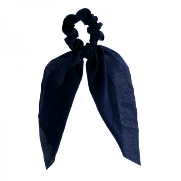 Solid Color Hair Ribbon Scrunchies Girl Elastic Chiffon Long Ponytail Bow Streamer Hair Scrunchies 