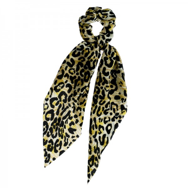 Youkan Fashion Leopard Printing Ponytail Holder Head Scarf Cheetah Hair Scarf Scrunchie for Hair 