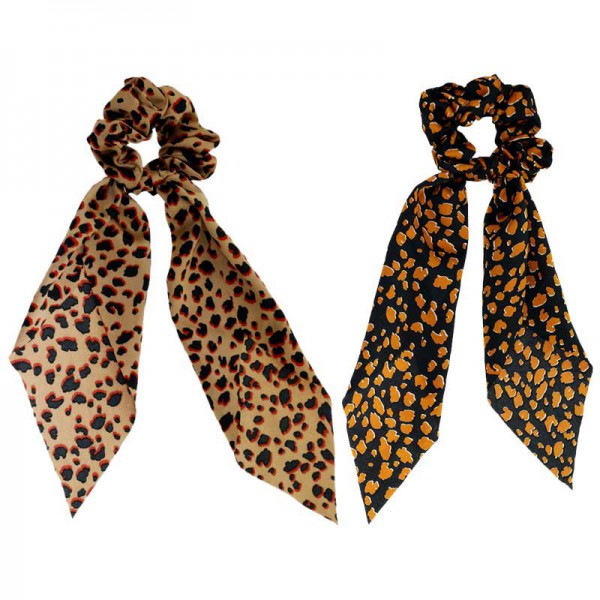 Youkan Fashion Leopard Printing Ponytail Holder Head Scarf  Hair Scarf for women 