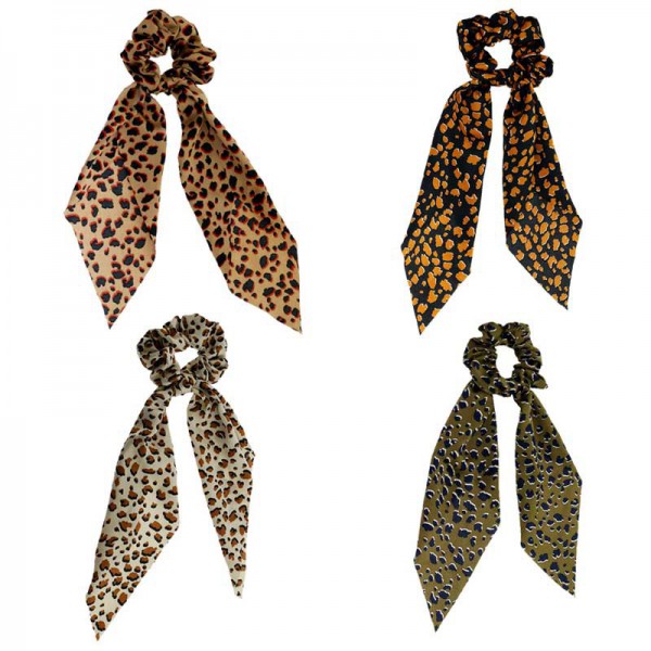 Youkan Fashion Leopard Printing Ponytail Holder Head Scarf  Hair Scarf for women 