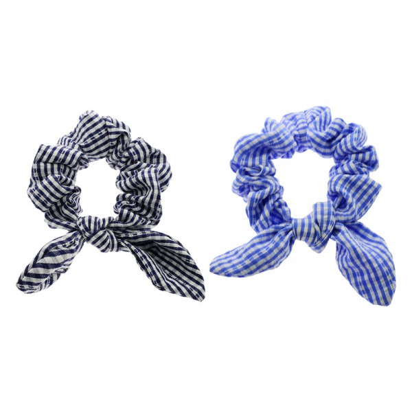 women elastic hair ties fashion cute bunny ear hair bows scrunchies for girls 
