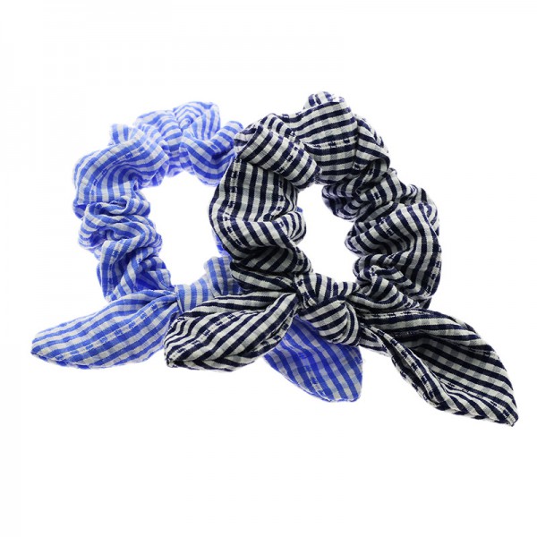 women elastic hair ties fashion cute bunny ear hair bows scrunchies for girls 