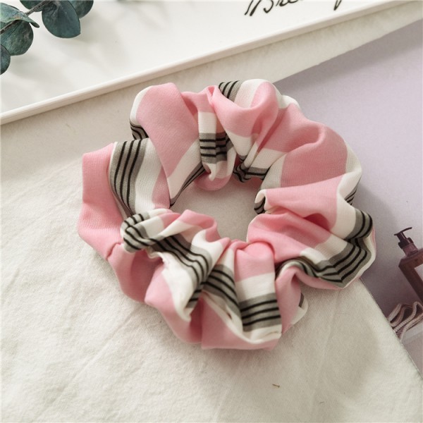 High quality pretty striped fabric scrunchies hair accessories for girls