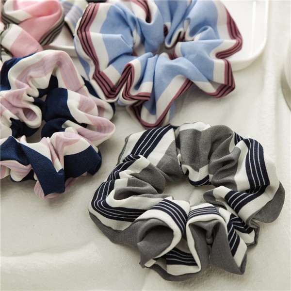 High quality pretty striped fabric scrunchies hair accessories for girls