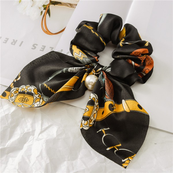 Youkan Fashion big bow hair scrunchies silk hair r...