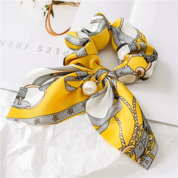 New arrival Hair Scrunchies Ponytail Holder Silk Scarf Bow Scrunchies Hair Accessories