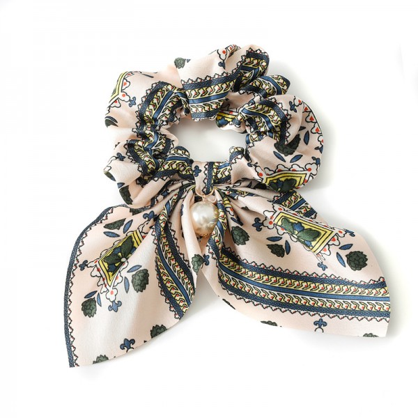 New arrival Hair Scrunchies Ponytail Holder Silk Scarf Bow Scrunchies Hair Accessories