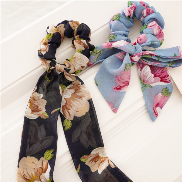 Chiffon Hair Ties Cute No Crease Bowknot Ponytail Holder Hair elastic for Women Girls 