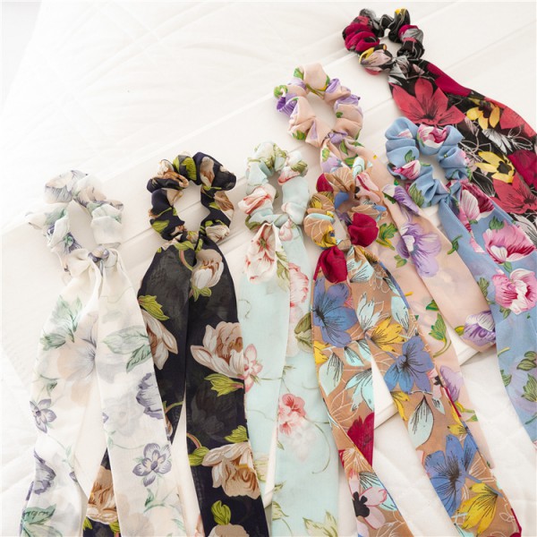 Chiffon Hair Ties Cute No Crease Bowknot Ponytail ...