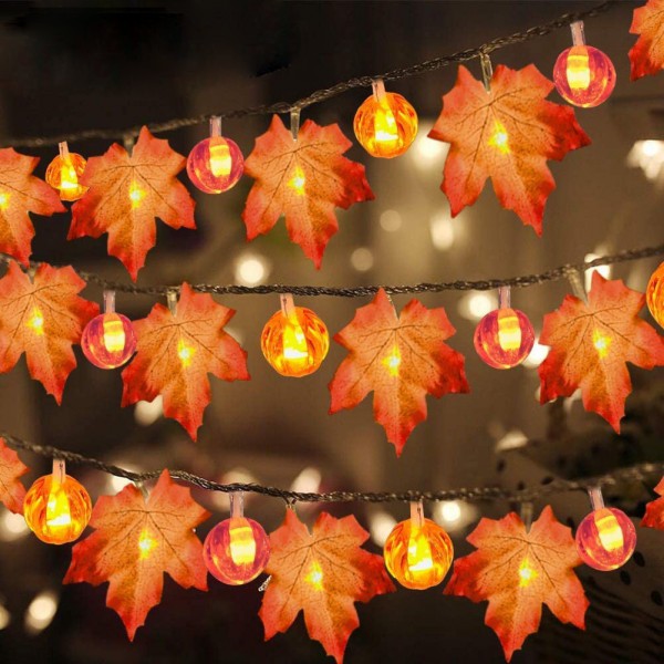 Battery box Maple Leaf light string hybrid pumpkin...