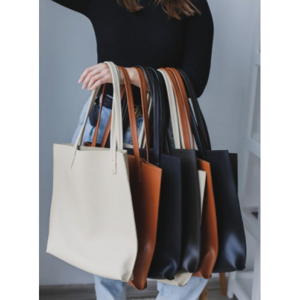 Minimalistic Eco Leather Tote Bag Women 