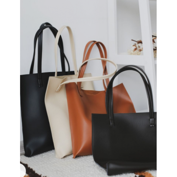 Minimalistic Eco Leather Tote Bag Women 