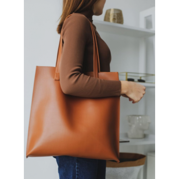 Minimalistic Eco Leather Tote Bag Women 