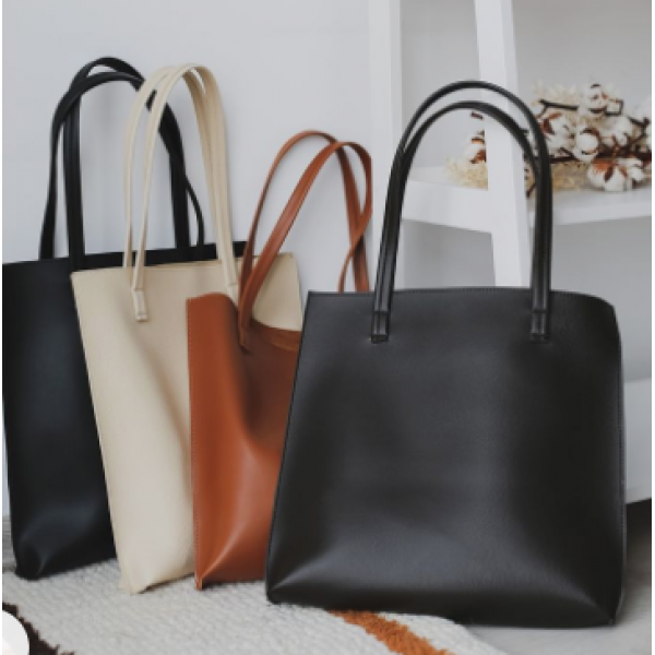 Minimalistic Eco Leather Tote Bag Women 