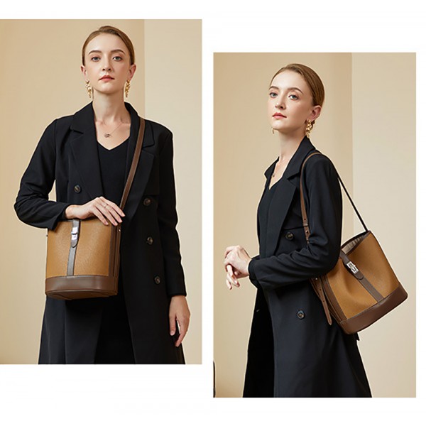 Cowhide Bucket Bag Real leather Large capacity Women's Bag 2021 single shoulder crossbody bag