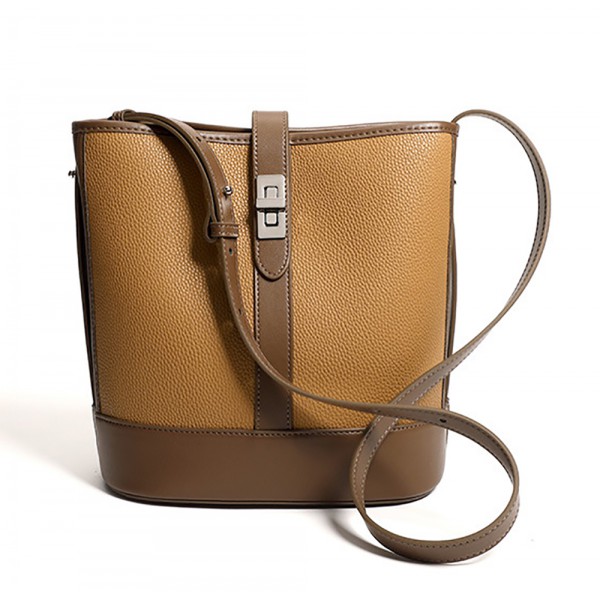 Cowhide Bucket Bag Real leather Large capacity Women's Bag 2021 single shoulder crossbody bag