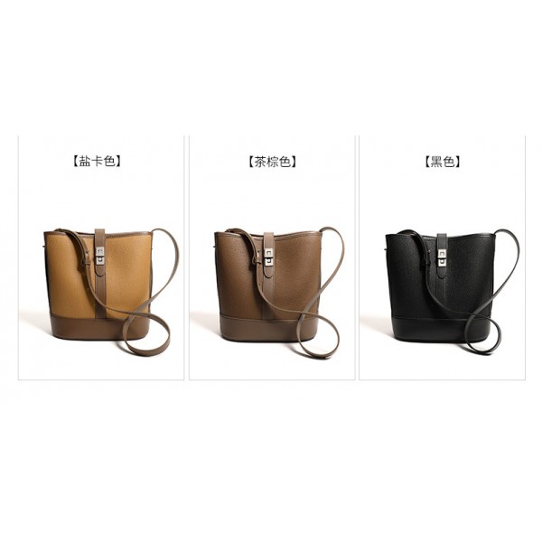 Cowhide Bucket Bag Real leather Large capacity Women's Bag 2021 single shoulder crossbody bag