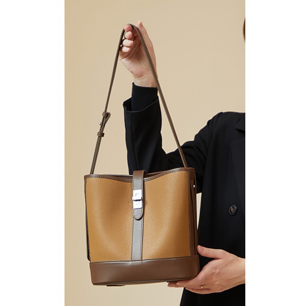 Cowhide Bucket Bag Real leather Large capacity Women's Bag 2021 single shoulder crossbody bag