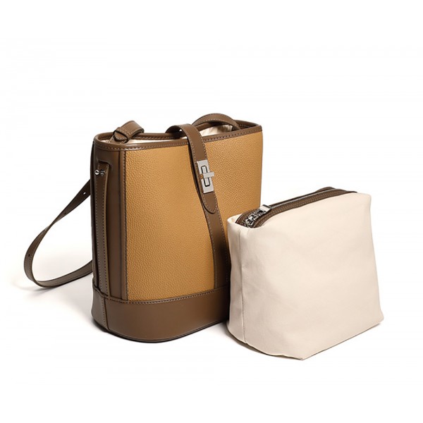 Cowhide Bucket Bag Real leather Large capacity Women's Bag 2021 single shoulder crossbody bag